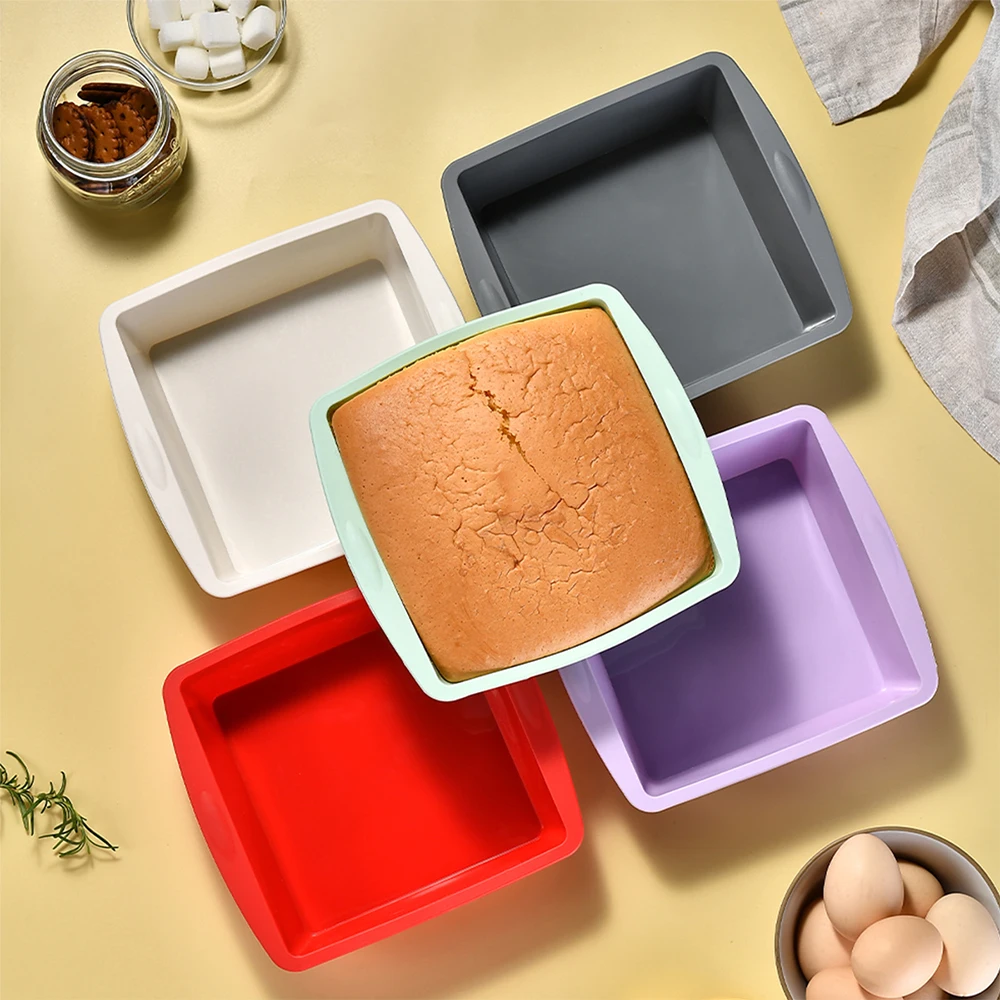 Kitchen Handy Gadgets - 1/4 Stuks Siliconen Vierkante Cakevorm Easy