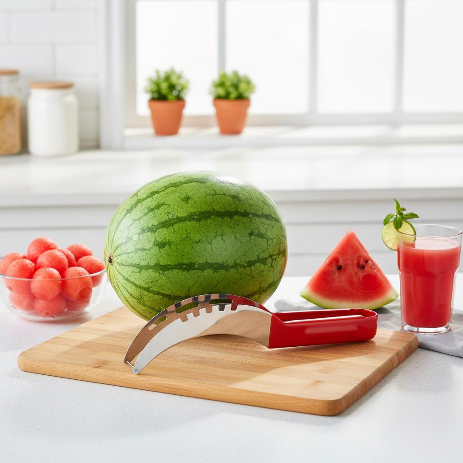 Kitchen Gadgets Kitchen - Watermeloenblokjes-snijder Voedselveilig materiaal Watermeloenblokjes-snijder Roestvrij staal
