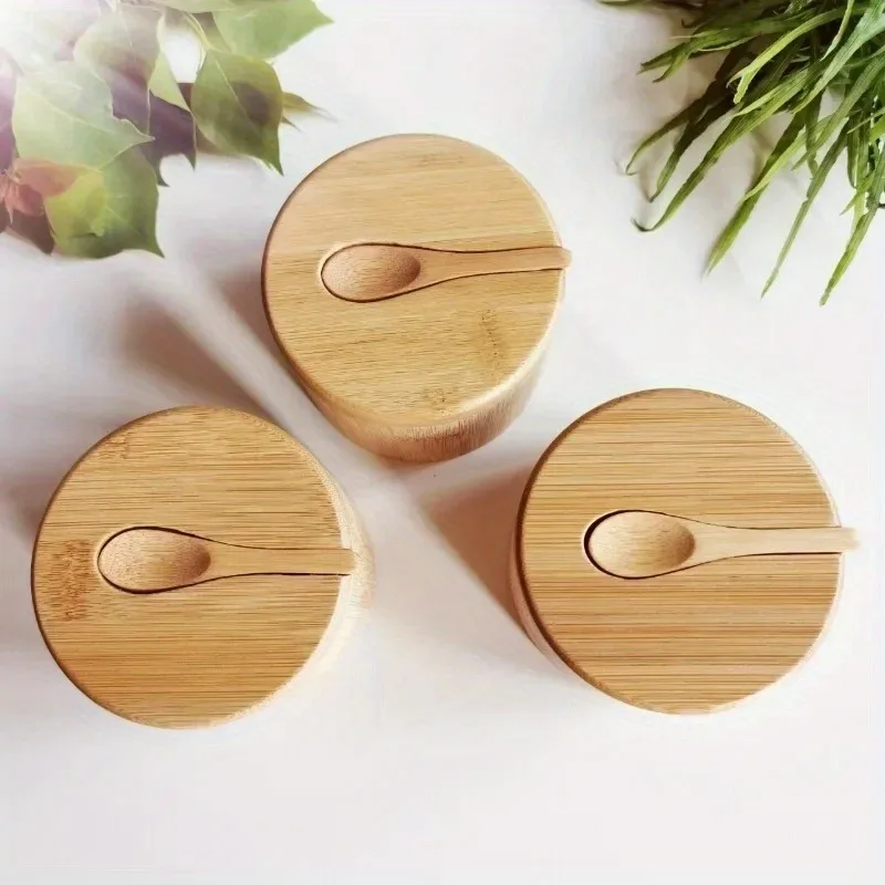 Kitchen Gadgets Organizer - Bamboe Zout- en Peperkruidenpotjesset Houten Kruidenbox