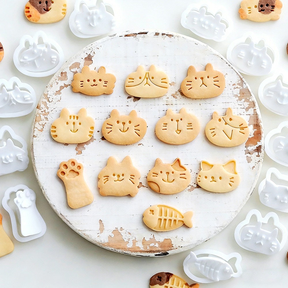 Kitchen Handy Gadgets - Schattige Kitten DIY Stempel Koekjesvormpjes Bakvorm