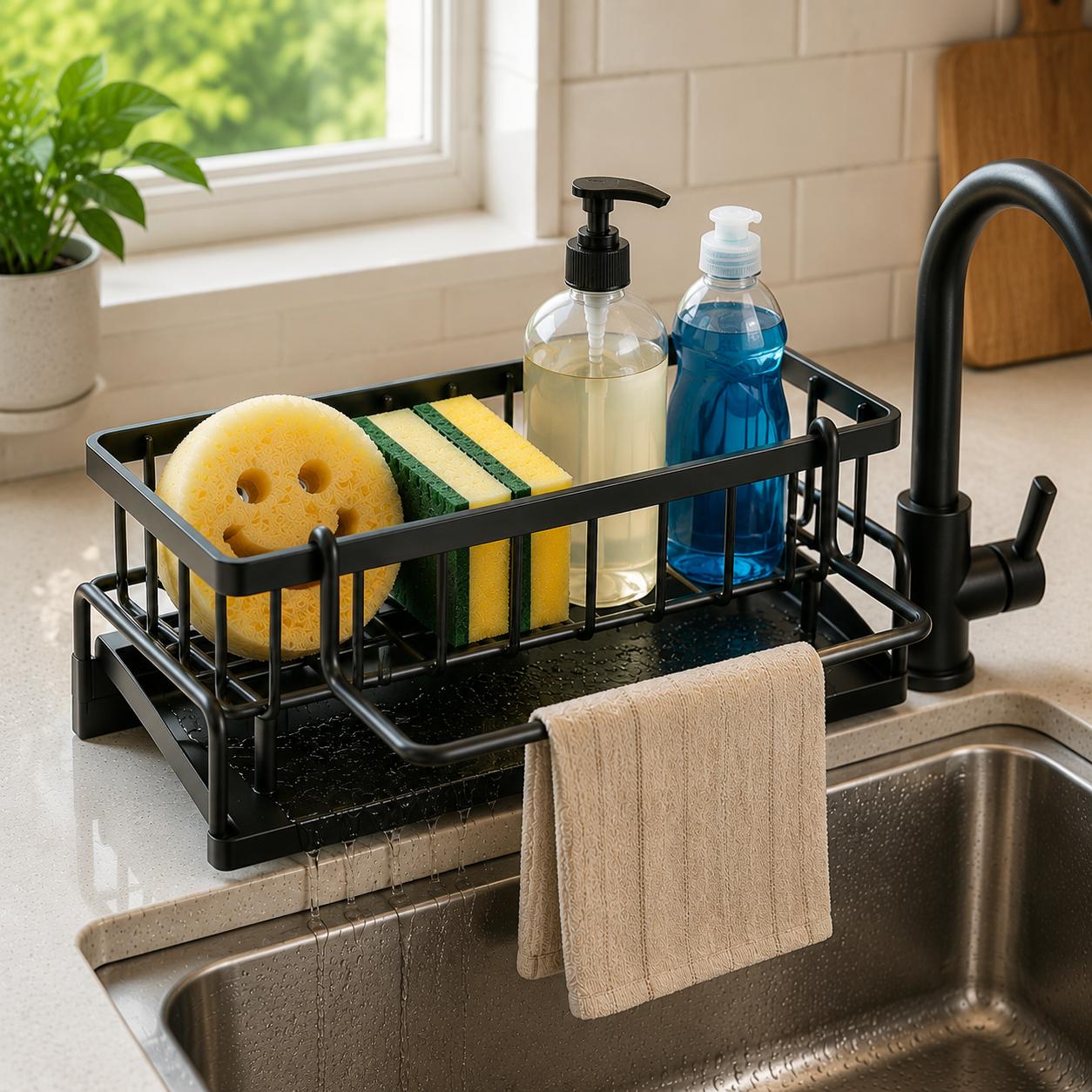 Kitchen Gadgets Holder - Verbeterde keukengootsteen spons houder roestvrij staal