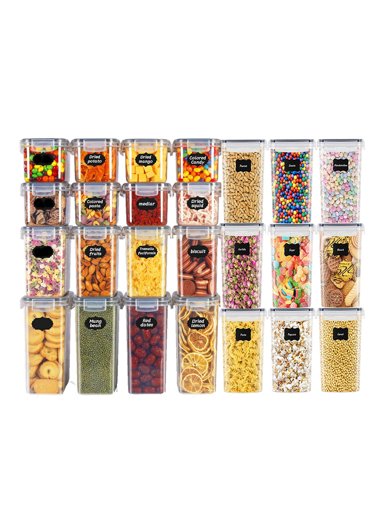 Kitchen Gadgets Organizer - 48 stuks, verzegelde voedselbewaarcontainers met deksels,